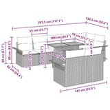 Garden Sofa Set 9 pcs Beige and Light Grey Poly Rattan 3349349