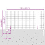 Fence and Post Silver 1 x 10 m Steel 3336171