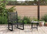 Rocking Chair with Foldable Table Black Solid Wood Poplar 3281255