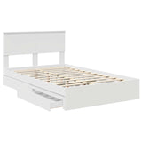 Storage Bed with Headboard White 120 x 190 cm Engineered Wood 3410819