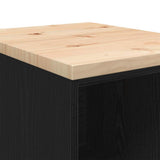 Garage Storage Cabinet Black 40x51x85 cm Solid Wood Pine 860536