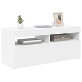 TV Cabinet with LED Lights White 90x35x40 cm 804382