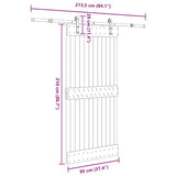 Sliding Door with Hardware Set 95x210 cm Solid Wood Pine 3332662