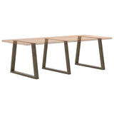 Dining Table Legs V-Shape 3 pcs Natural Steel 100x cm Steel 4012599