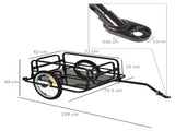 Bike Cargo Trailer in Steel Frame Extra Bicycle Storage Carrier with Hitch-Black T3398P548002