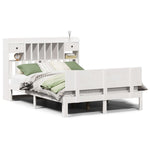 ZNTS Bookcase Bed without Mattress White 160x200cm Solid Wood Pine 3322697