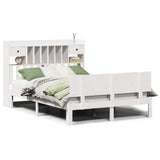 Bookcase Bed without Mattress White 160x200cm Solid Wood Pine 3322697