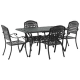 Garden Dining Set 5 pcs Black Aluminium 3334645