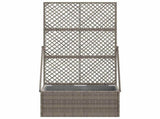 Garden Planter with Trellis Grey 70 x 30 x 135 cm Poly Rattan 42026883