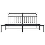 Metal Bed Frame without Mattress with Headboard Black 193x203cm 352584