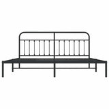 Metal Bed Frame without Mattress with Headboard Black 193x203cm 352584