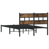 Metal Bed Frame without Mattress Smoked Oak 120x190 cm Small Double 4017050