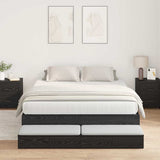 Storage Bed Frame with Drawer Black Oak 160 cm Engineered Wood 3335654