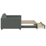 Daybed with Trundle&Drawers without Mattress Dark Grey 90x190 cm Single 3197262