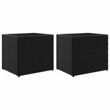 Garden Planters 2 pcs Black 36x30x32 cm Poly Rattan 3210531