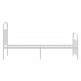 Metal Bed Frame without Mattress with Footboard White 90x190cm 353694