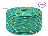 Multipurpose Utility Rope 14 mm 100 m Green PP 1275 kg Max Load 3473012