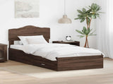 Bed Frame with Headboard Brown Oak 100 x 200 cm Engineered Wood 3413235