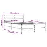 Bed Frame without Mattress Smoked Oak 135x190 cm Double 3280074