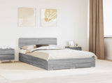 Bed Frame with Drawer Grey Sonoma 135 x 190 cm Engineered Wood 3412387