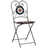 Bistro Chairs Foldable 2 pcs Terracotta and White Ceramic 4003406