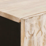 Highboard White Wash Finish 60 x 33 x 100 cm Solid Mango Wood 4017894