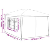 Party Tent 400 x 300 x 255 cm Red PE and Steel 42032347