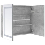 LED Bathroom Mirror Cabinet Concrete Grey 80x12x68 cm 326511