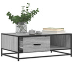 ZNTS Coffee Table Grey Sonoma 90x57x35 cm Engineered Wood and Metal 848757