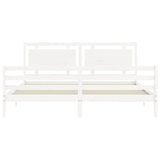 Bed Frame without Mattress White Super King Size Solid Wood 3194067