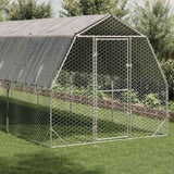Chicken Run with Roof 2.5x12x2.25 m Galvanised Steel 3328525