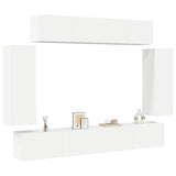 6 Piece TV Cabinet Set White Engineered Wood 3078699