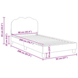 Children's Bed Frame with Headboard Cream 90 x 200 cm 42010976