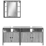 3 Piece Bathroom Cabinet Set Grey Sonoma Engineered Wood 3214728