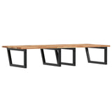 Basin Shelf Wall Mounted Steel and Solid Wood Acacia 3302935