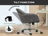 Velvet-Feel Office Chair - Grey T3398P424990