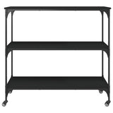 Kitchen Trolley Black 102x50x95 cm Engineered Wood 842321