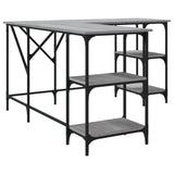 Desk Grey Sonoma 139x139x75 cm Engineered Wood 837595