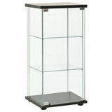 Storage Cabinet Black and Clear Toughened Glass and Engineered Wood 322798