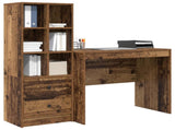Desk with Drawer with Shelf with Storage 2 pcs Old Wood 3337367