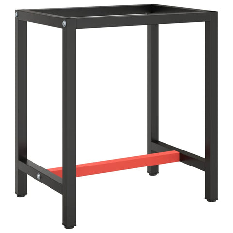 ZNTS Work Bench Frame Matte Black and Matte Red 70x50x79 cm Metal 151449