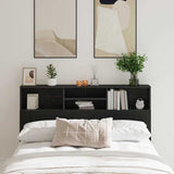 Headboard Cabinet Black Oak 160 x 19 x 103.5 cm Engineered Wood 862753