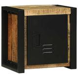 Bathroom Furniture Set 4 pcs Brown and Black Solid Mango Wood 3305638