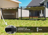 3 x 4m Metal Pergola with Retractable Roof and Roller Shade, Wall-Mounted or Free Standing Garden T3398P317749
