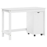 Desk Cabinet Set 2 pcs White Solid Pine Wood 3438781