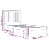 Bed Frame Natural Pine Solid Pine Wood Small Single Durable 3103803