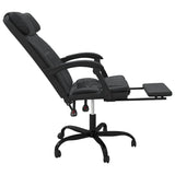 Reclining Office Chair Black Faux Leather 349815