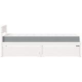 Bed with Drawers and Mattress White 90x200 cm Solid Wood Pine 3281908