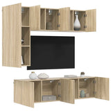 5 Piece TV Wall Units Sonoma Oak Engineered Wood 3216466