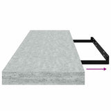 Floating Wall Shelves 2 pcs Concrete Grey 90x23.5x3.8 cm MDF 326604